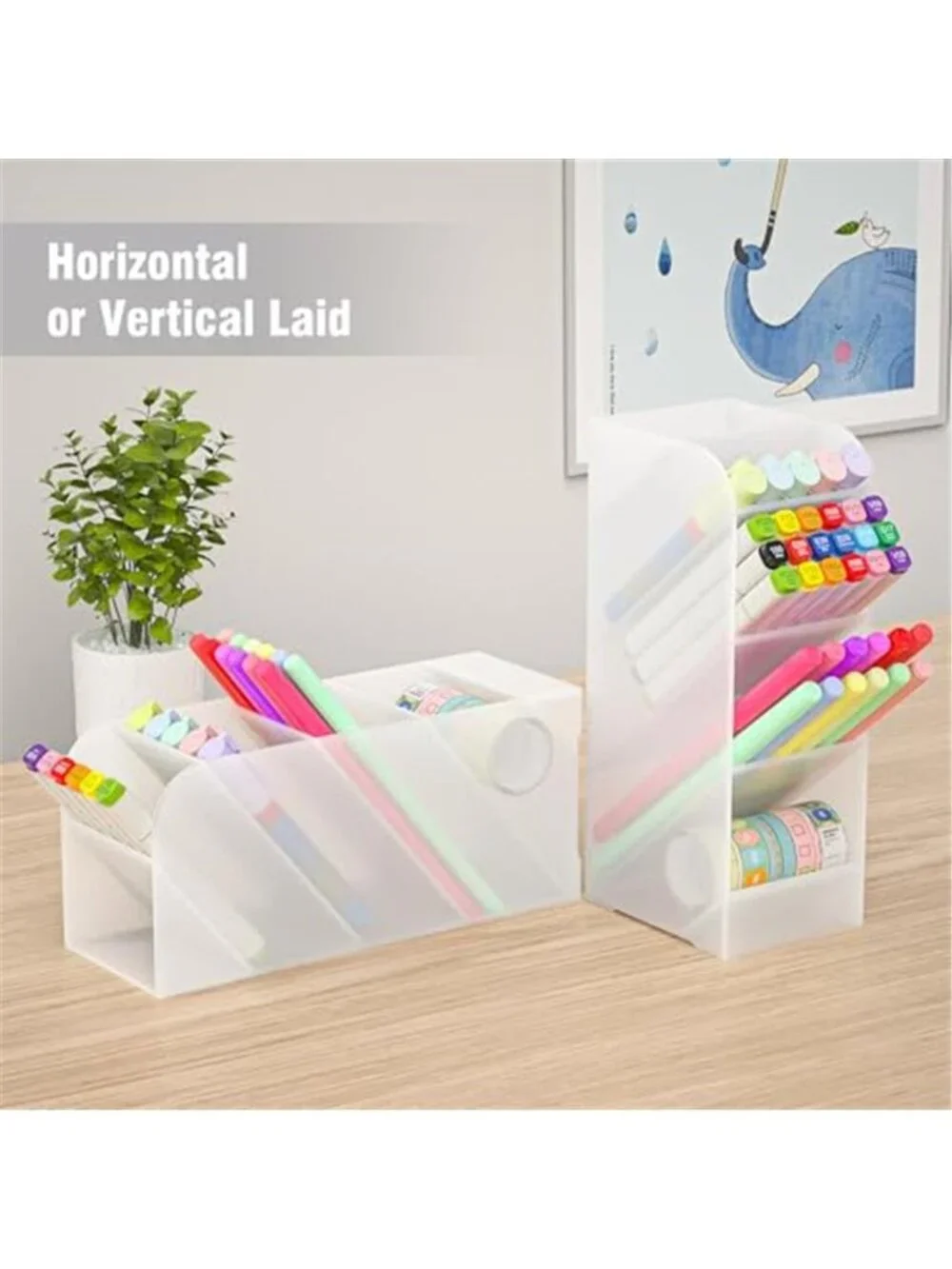 Asten Pen Holder, Pencil Holder for Desk, Pen Organizer (Clear, 3 Pack) |